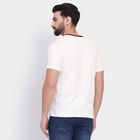 Men's 100% Cotton Round Neck Half Sleeves T-Shirt , ऑफ व्हाइट, small