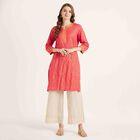 Printed 3/4th Sleeve Kurta, मूँगा (कोरल), small image number null