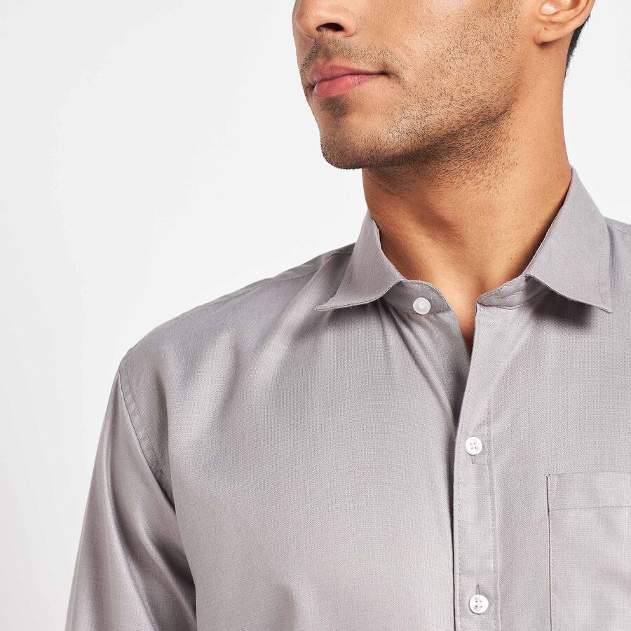 Solid Formal Shirt, Dark Grey, large image number null