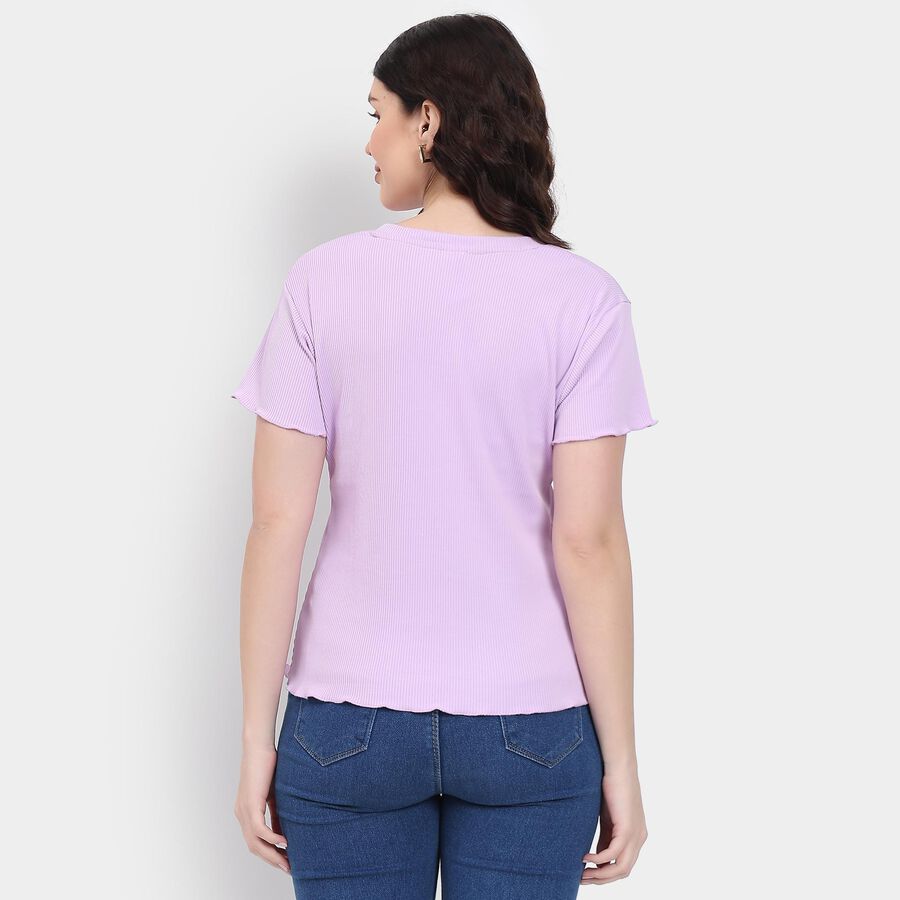 Ladies' Round Neck T-Shirt , लाइलेक, large