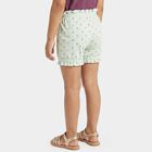 Girls' Mint Green Regular Fit Floral Printed Bloomer, हल्का हरा, small