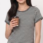 Women Grey Round Neck Regular T-Shirt, Melange Mid Grey, small