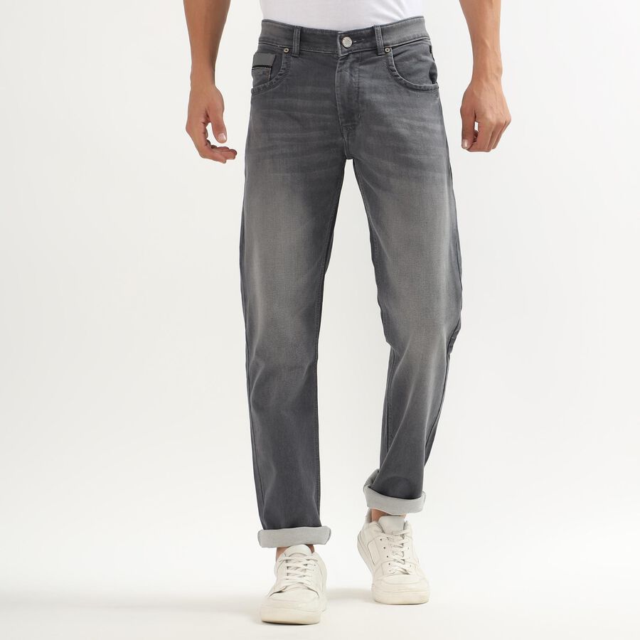 Women's Dark Indigo Slim Fit Five Pocket Jeans, Light Grey, large image number null