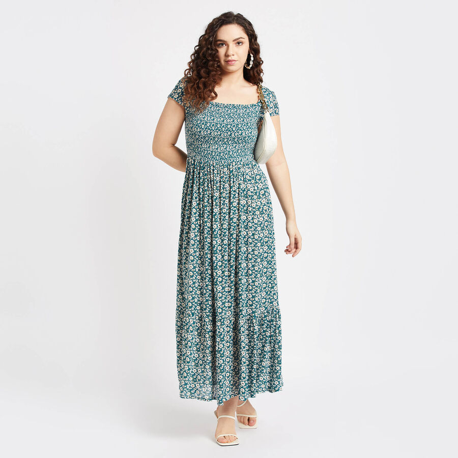 All Over Print Dress, Dark Green, large image number null