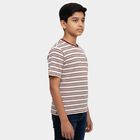 Boys' Red Round Neck Graphic Printed T-Shirt, लाल, small