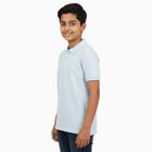 Boys Light Blue Polo Neck Casual T-Shirt, Light Blue, small