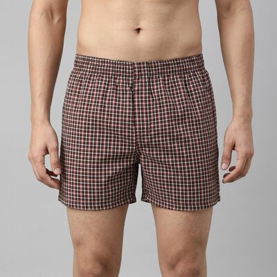 Men's Maroon Regular Fit Solid Boxers