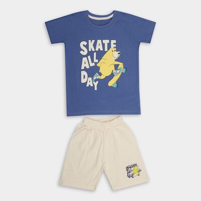 Boys' 100% Cotton Knit Baba Suit
