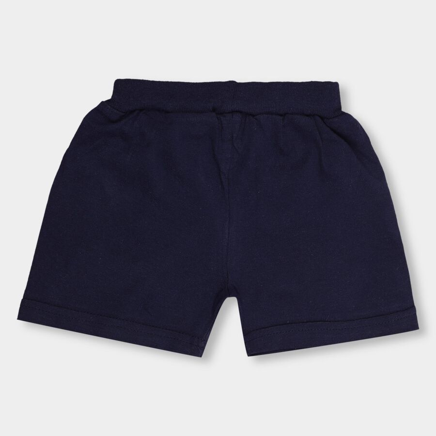 Infants' 100% Cotton Half Pant, Navy Blue, large image number null