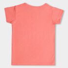 Girls' Coral Cotton Round Neck Casual Printed T-Shirt, Coral, small image number null