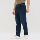 Men's Dark Blue Straight Fit Classic Jeans, गहरा नीला, small image number null