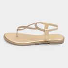 Women's Metallic Gold Strap Flat Sandals, Golden, small image number null