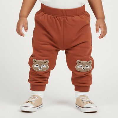 Infants Rust Brown Animal Patch Cotton Blend Pyjama