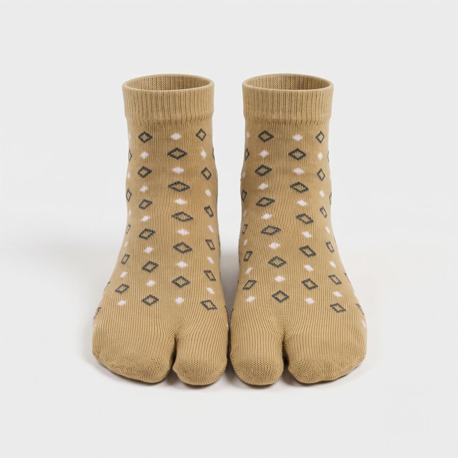 Women Beige Regular Fit Toe Design Pack of 1 Socks, गहरा पीला, large