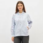 Women's Light Powder Blue Hooded Neck Casual Sweatshirt, Light Blue, small image number null