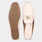Women's White Slip-On Mule Flats, White, small