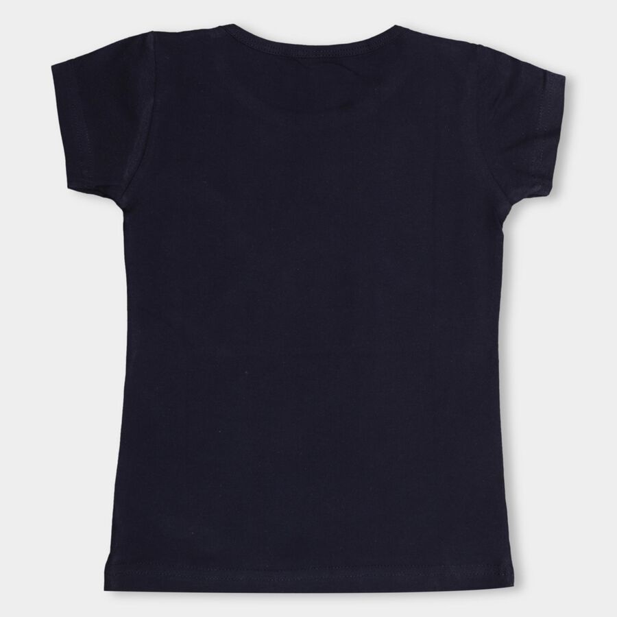 Girls' 100% Cotton T-Shirt , नेवी ब्लू, large image number null