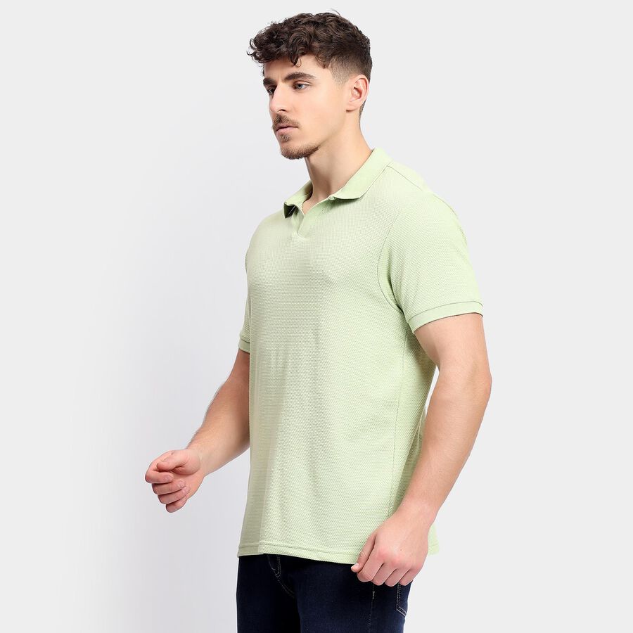 Men's Collared Half Sleeves T-Shirt , हल्का हरा, large image number null