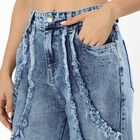 Women's Light Blue Wide Leg Distressed Jeans, Light Blue, small image number null