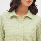 Women's Light Sage Green Short Sleeve Spread Collar Casual Shirt, Light Green, small image number null
