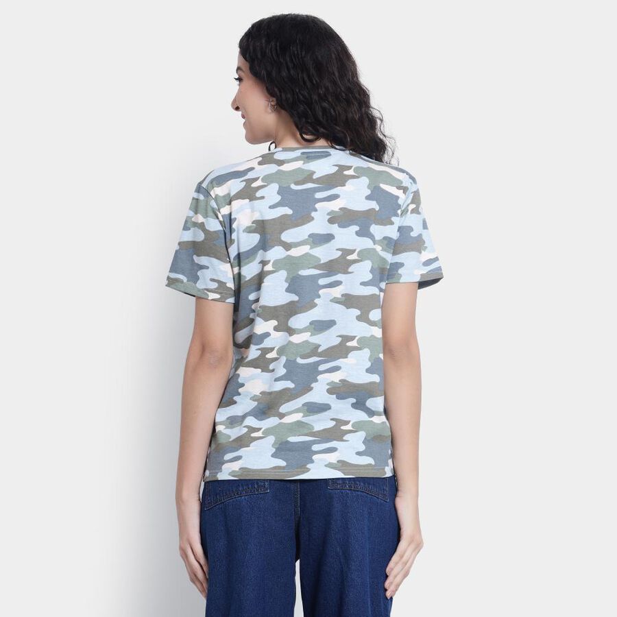 Cotton Round Neck T-Shirt, Light Green, large image number null