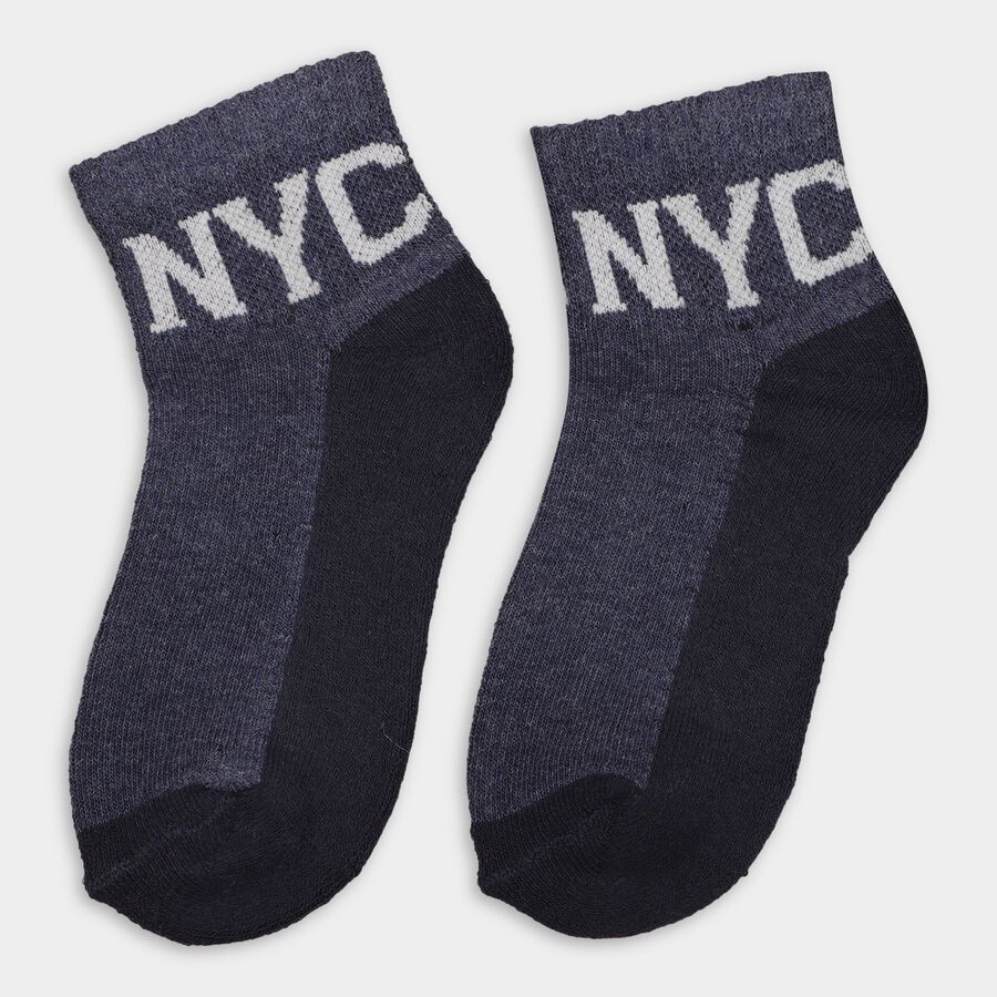Boys' Socks (Pack of 2), Navy Blue, large image number null
