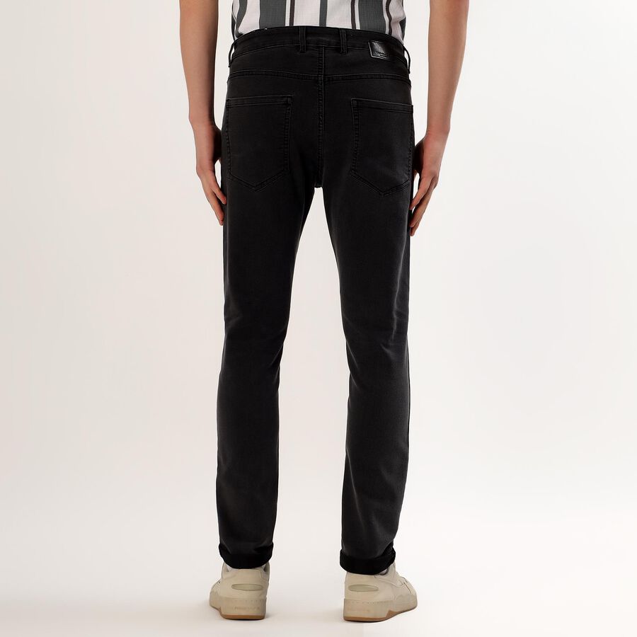 Men's Jet Black Slim Fit Jeans, गहरा ग्रे, large
