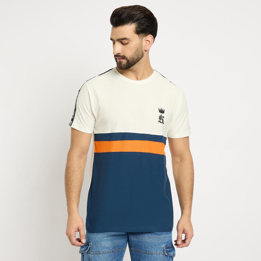 Men's 100% Cotton Round Neck Half Sleeves T-Shirt, Light Blue, large image number null