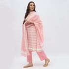 Women's Light Pink Cotton Round Neck Straight Kurta, हल्का गुलाबी, small image number null
