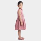 Girls' Pink One Shoulder Embellished Fit and Flare Frock, गुलाबी, small