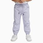 Boys Soft Lilac Elastic Waist Cotton Jogger Trousers, Light Blue, small