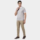 Men's Grey Cotton Polo Neck Classic T-Shirt, Light Grey, small