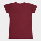Girls Solid Short Sleeve T-Shirt, Wine, small image number null