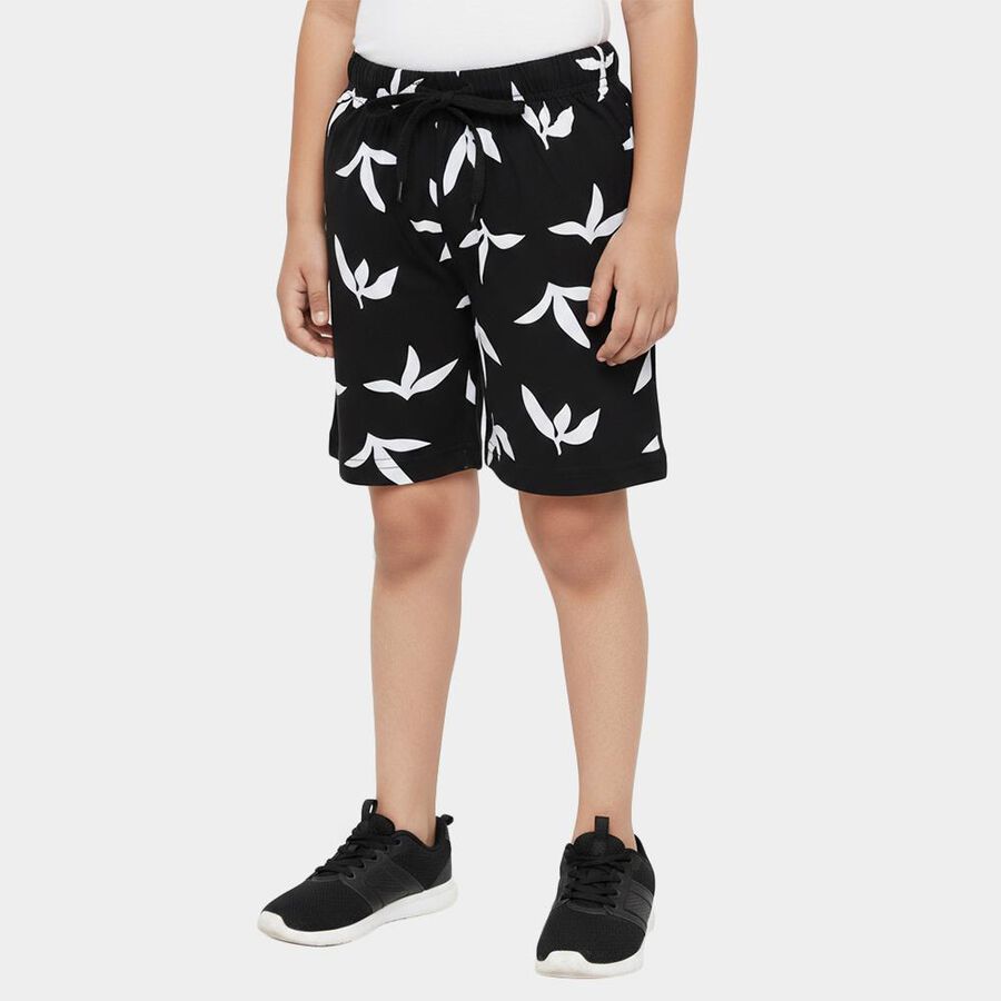 Boys' Black Regular Fit Cargo Style Bermuda Shorts, Black, large