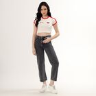 Women's Washed Charcoal Black Wide-Leg High-Rise Jeans, Dark Grey, small image number null