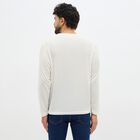 Men's Snow White Crew Neck Casual T-Shirt, White, small image number null
