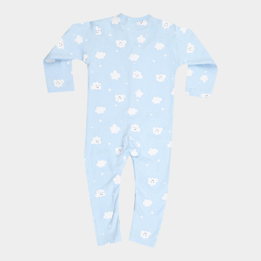 Infants Cotton Printed Bodysuit, Light Blue, large image number null