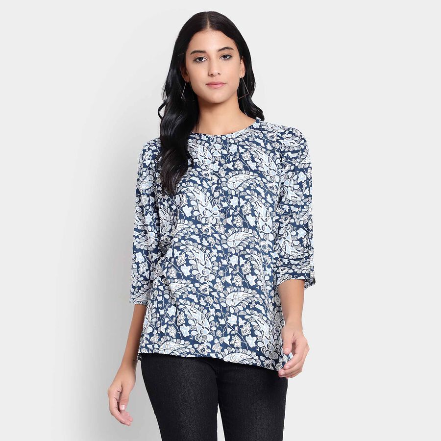 Printed Kurti, Mid Blue, large image number null