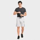 Men's Grey Regular Fit Athletic Bermuda Shorts, Melange Mid Grey, small