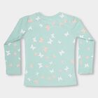 Girls' Light Mint Green Round Neck Casual Top, हल्का हरा, small image number null