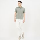 Men's Mint Cotton Polo Neck Preppy T-Shirt, हल्का हरा, small
