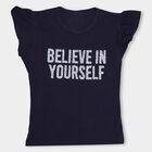 Girls' 100% Cotton T-Shirt, नेवी ब्लू, small image number null