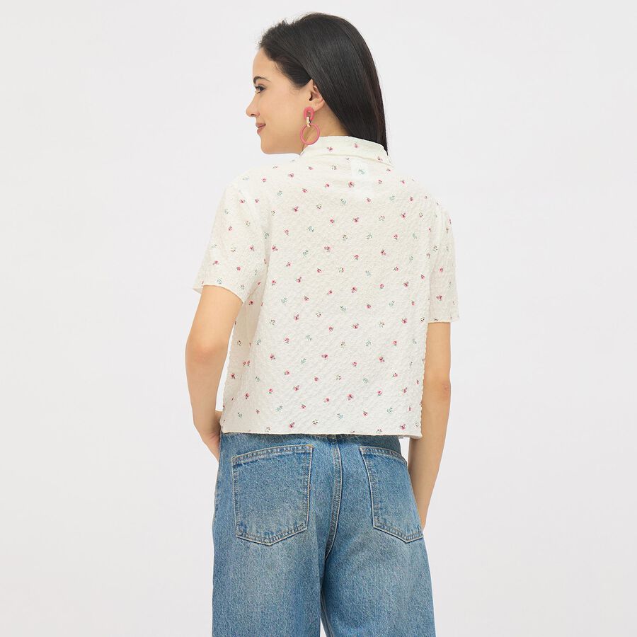 Ladies' Eggshell White Classic Casual Shirt, White, large image number null