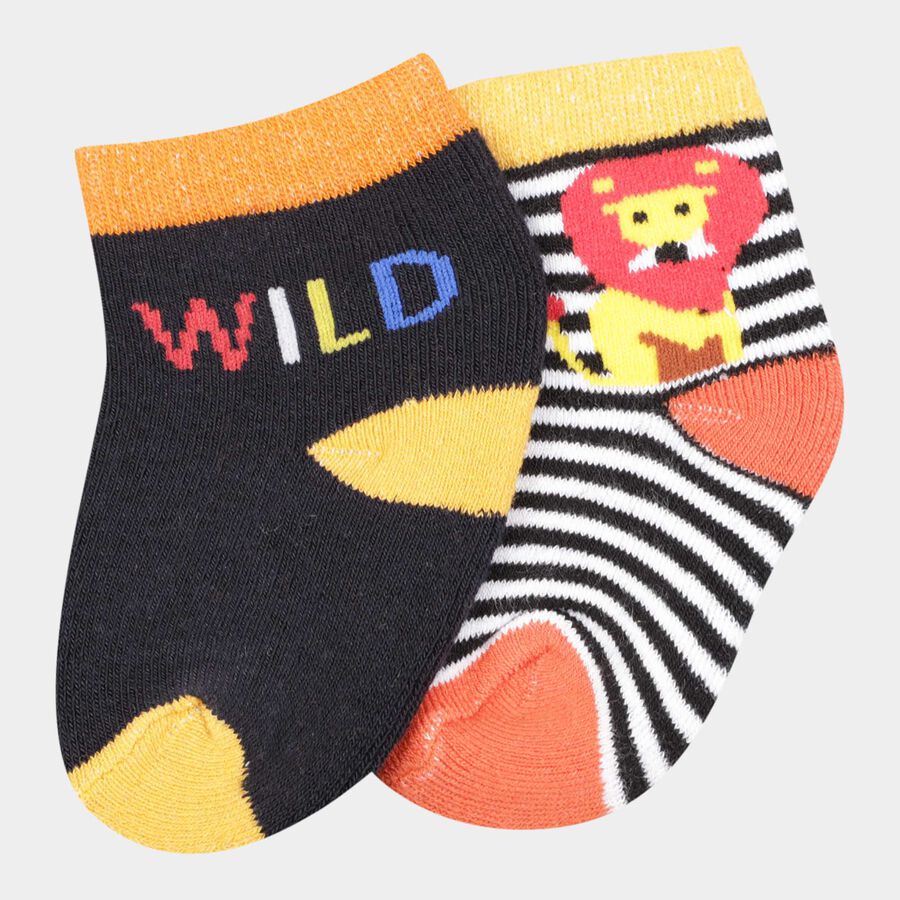Infants Solid Cotton Socks, Navy Blue, large image number null