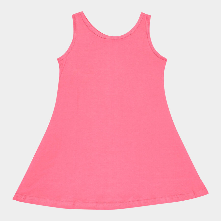Girls Cotton Frock, Pink, large image number null