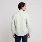 Men's Mint Green Cotton Mandarin Collar Shirt, Light Green, small