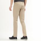 Men's Slim Fit Casual Trousers, खाकी, small