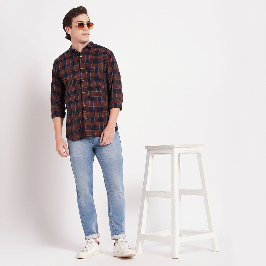 Checks Casual Shirt, Brown, large image number null