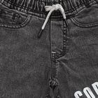 Boys' Charcoal Black Slim Fit Printed Jogger Jeans, हल्का ग्रे, small image number null