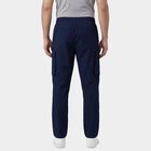 Men's Blue Regular Fit Side-Striped Track Pants, Dark Blue, small